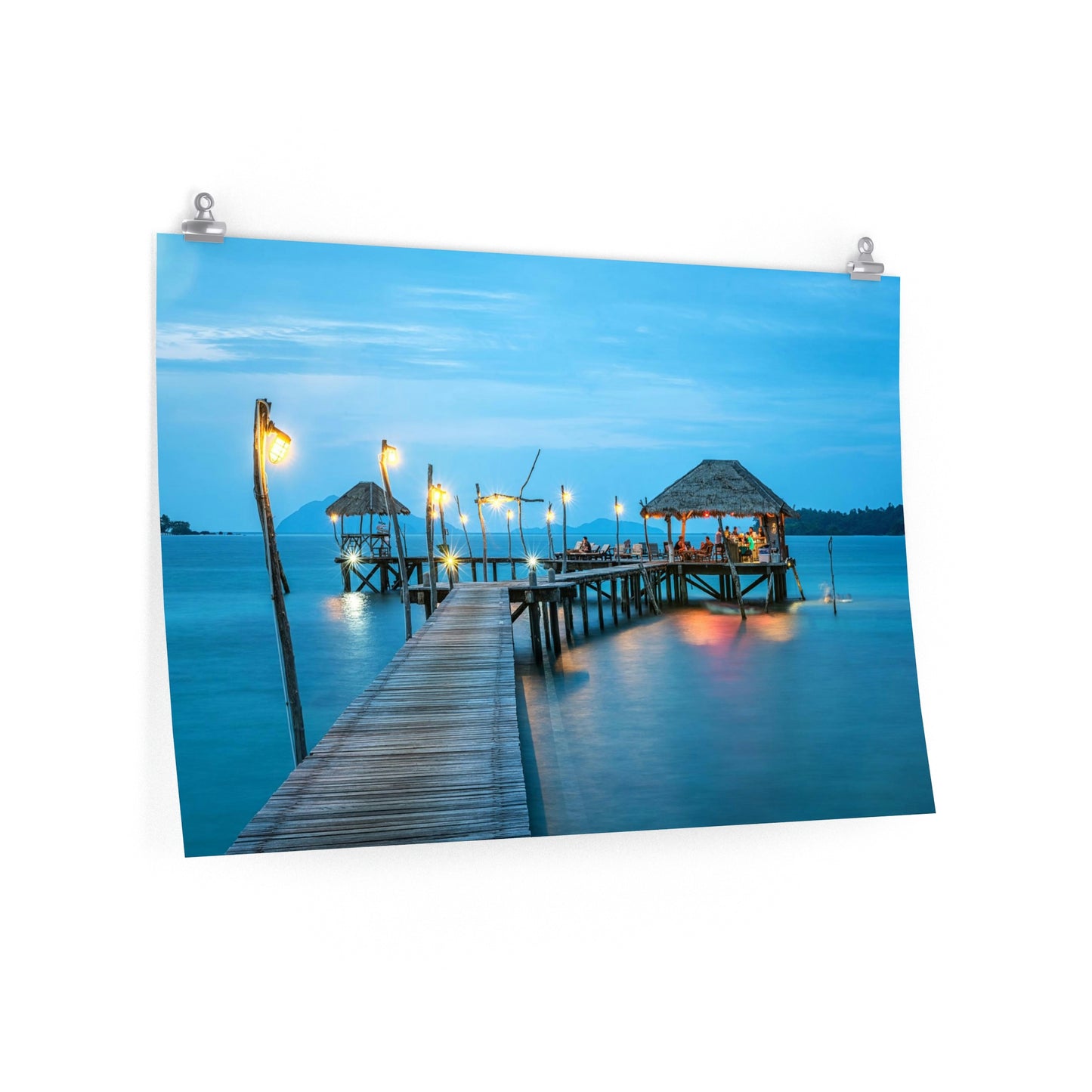 Beautiful Ocean bungalo Matte horizontal posters