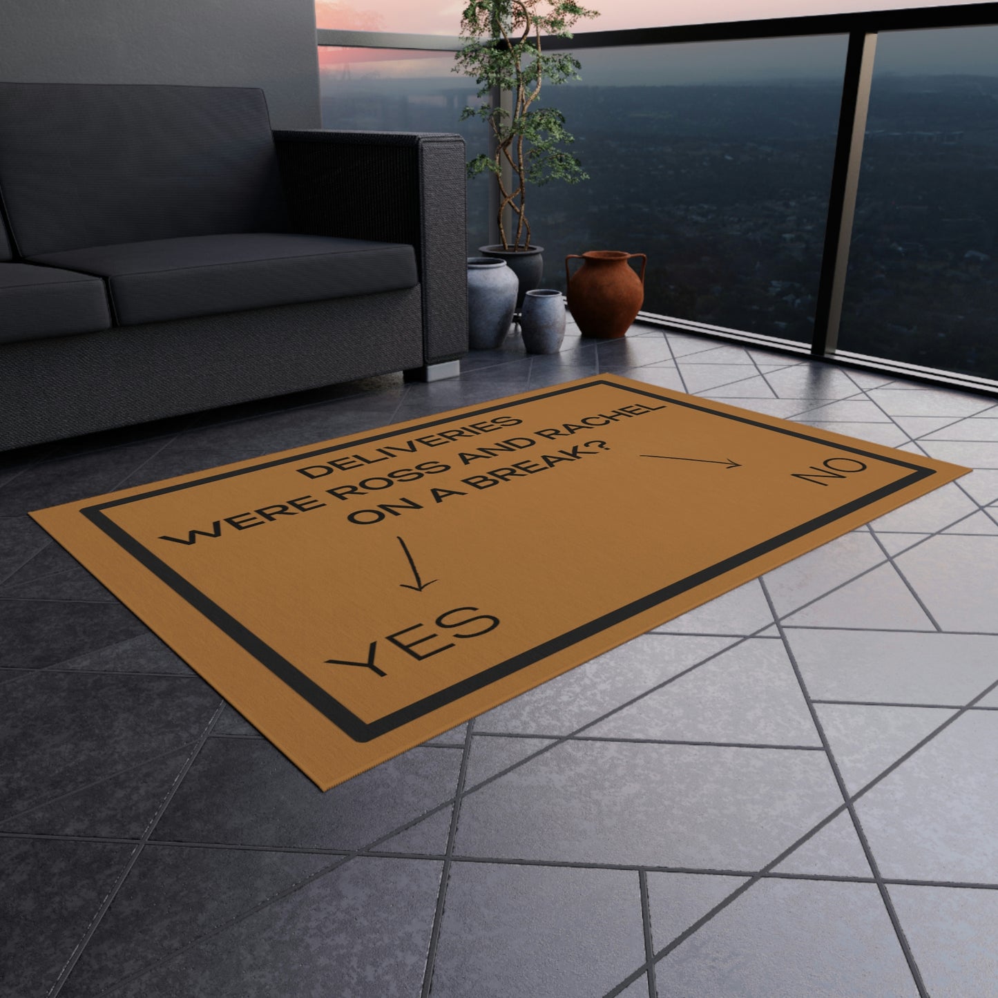 On a Break - Outdoor Rug (light brown)