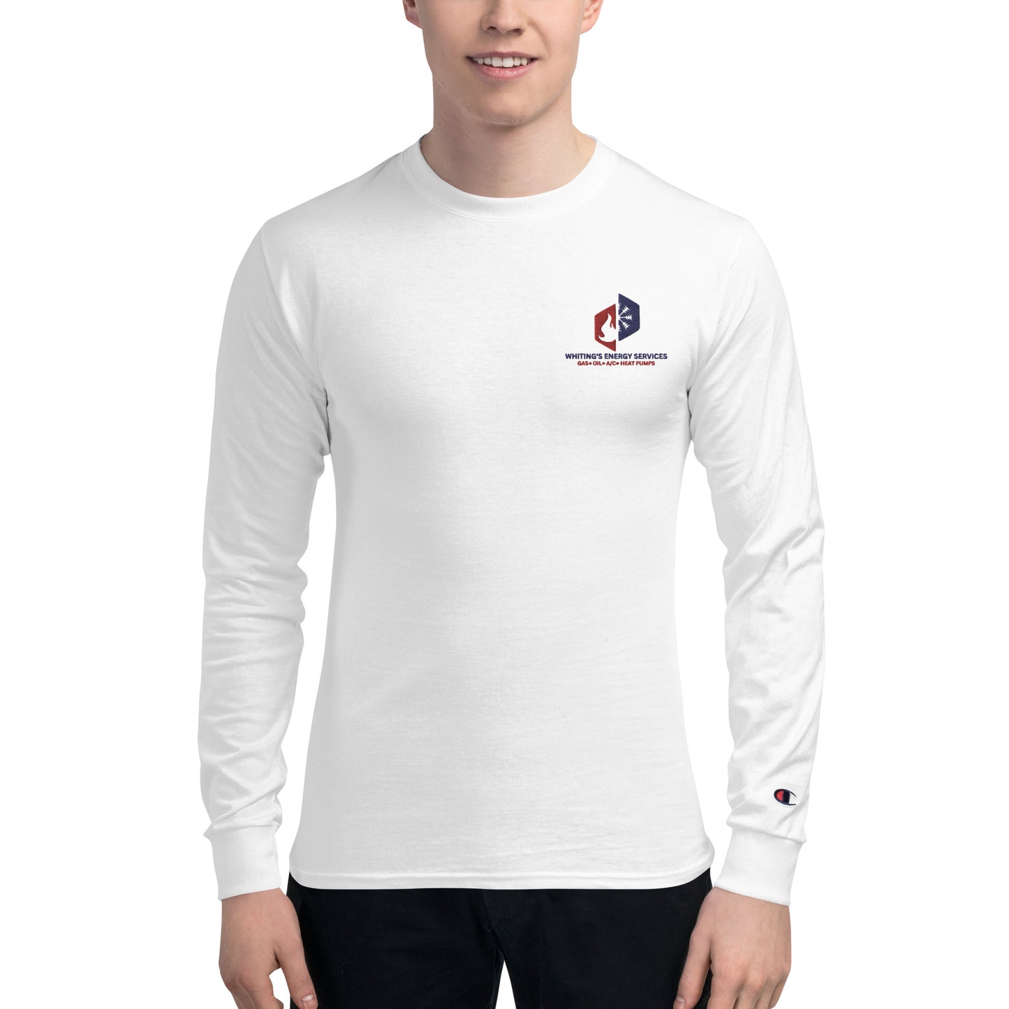 WES - Embroidered Front only - Men's Champion Long Sleeve Shirt