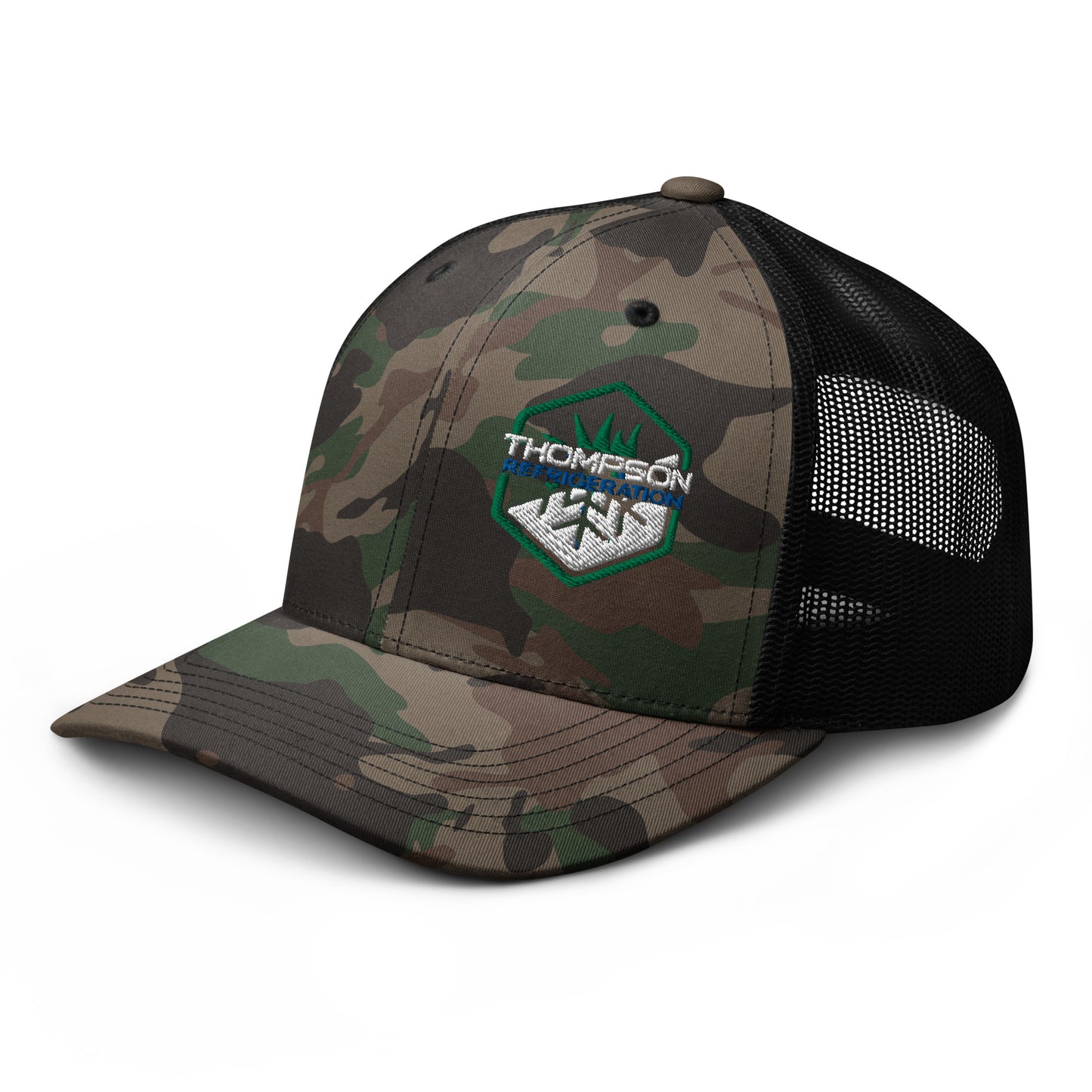 Thompson Refrigeration - Logo #1 - Camouflage trucker hat