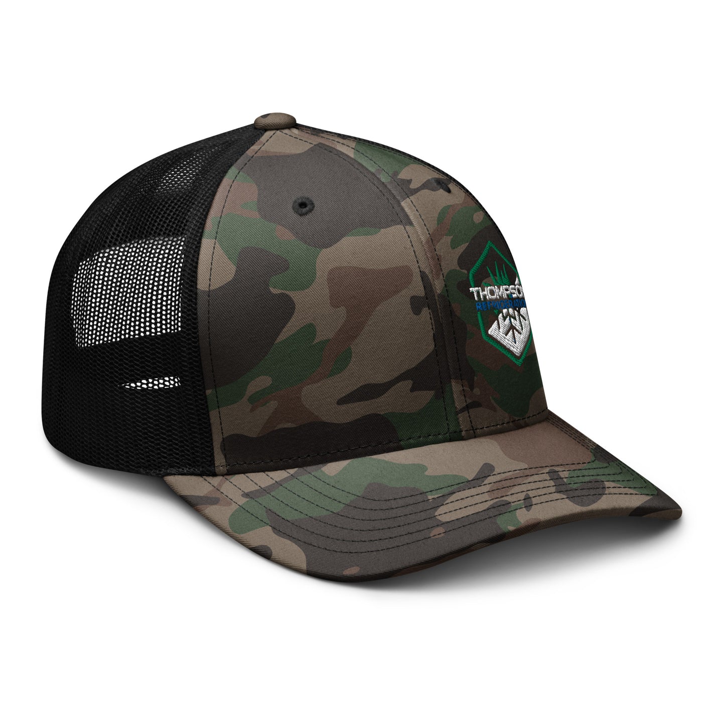 Thompson Refrigeration - Logo #1 - Camouflage trucker hat