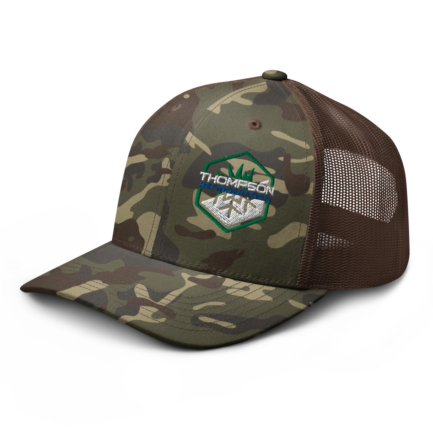 Thompson Refrigeration - Logo #1 - Camouflage trucker hat