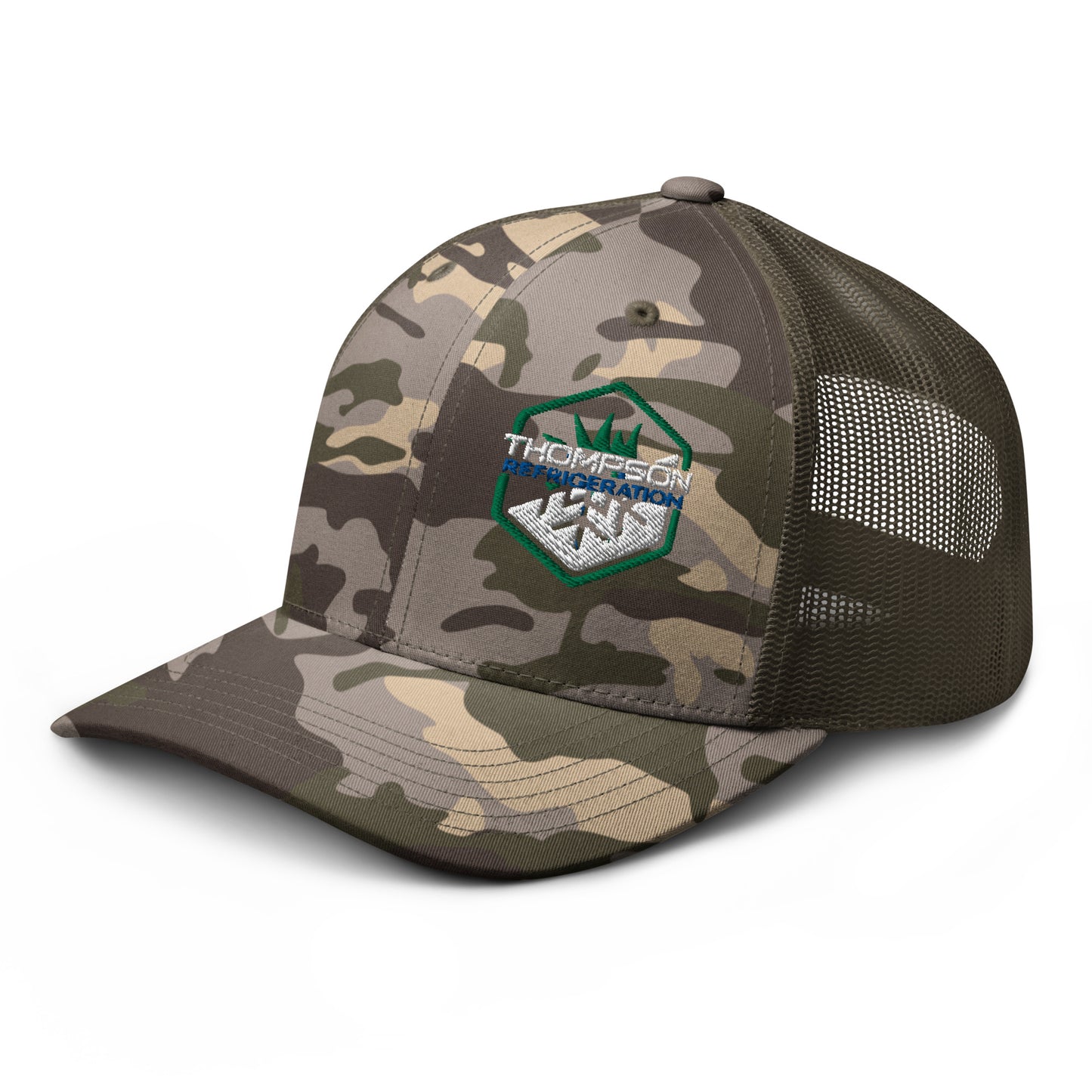 Thompson Refrigeration - Logo #1 - Camouflage trucker hat