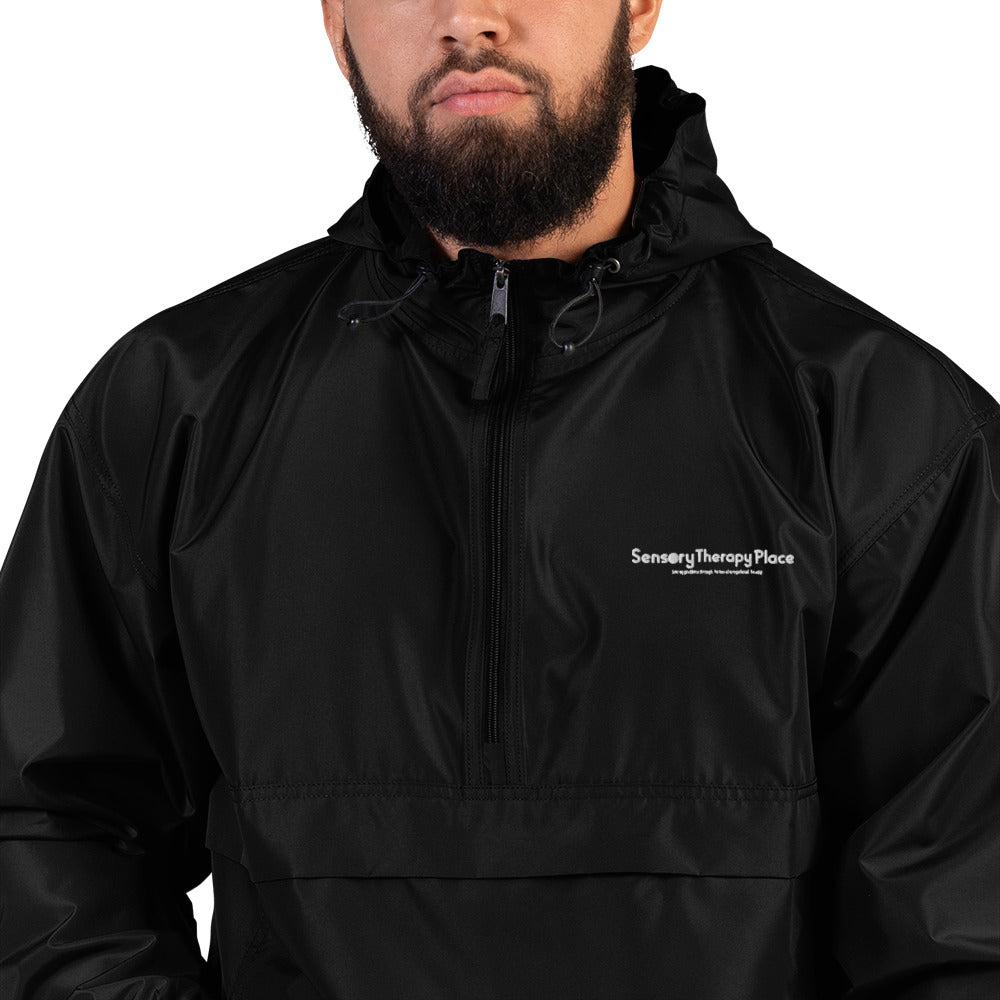 Sensory Therapy - Embroidered Champion Packable Jacket - White logo