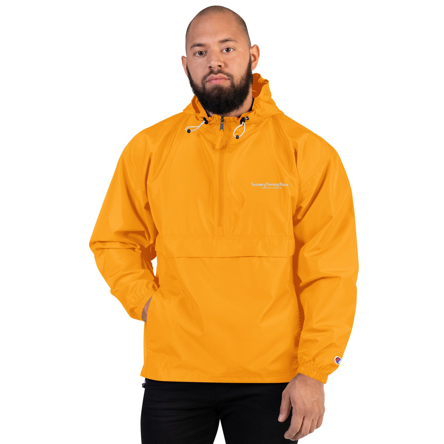 Sensory Therapy - Embroidered Champion Packable Jacket - White logo