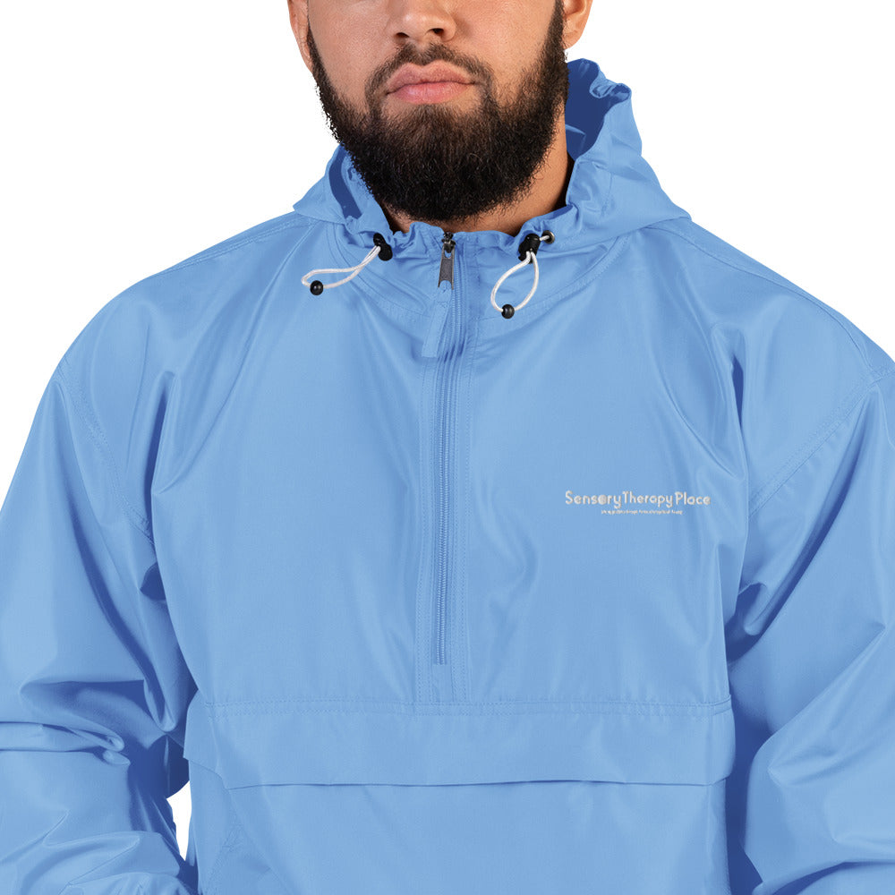 Sensory Therapy - Embroidered Champion Packable Jacket - White logo