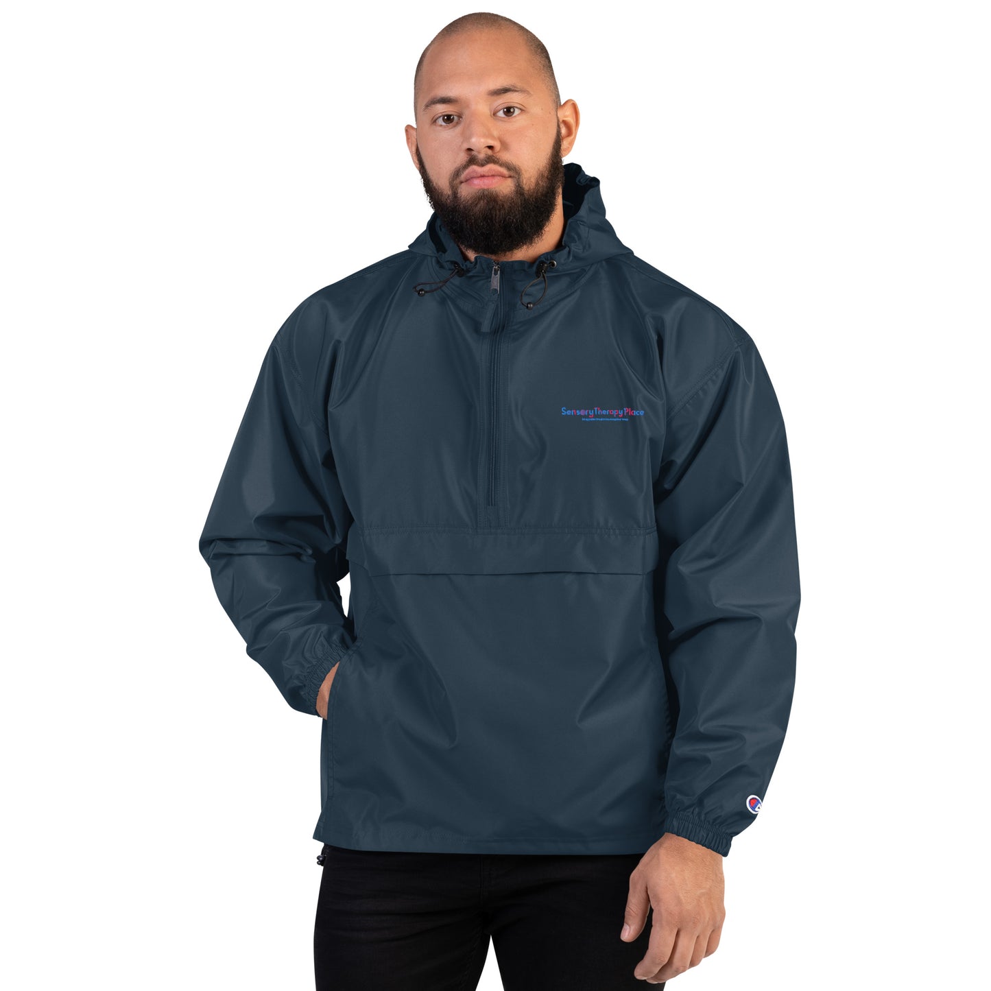Sensory Therapy - Embroidered Champion Packable Jacket - Colorful Logo