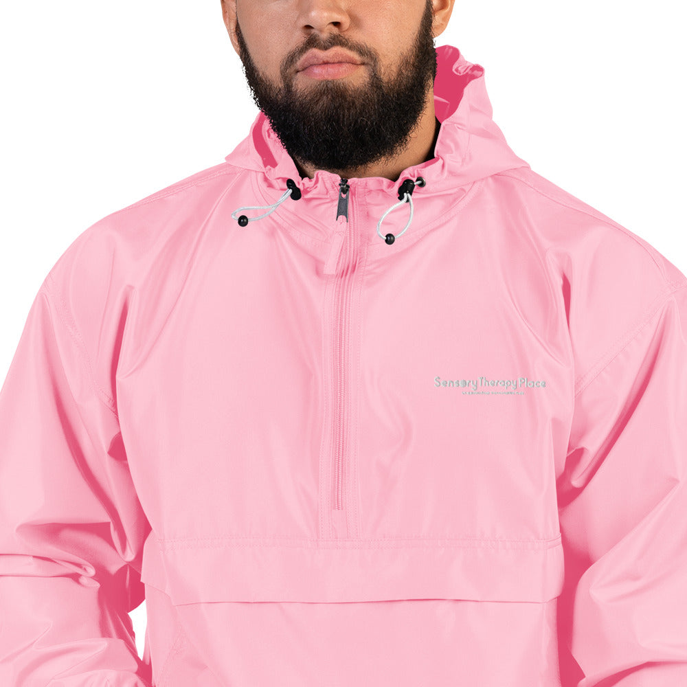 Sensory Therapy - Embroidered Champion Packable Jacket - White logo