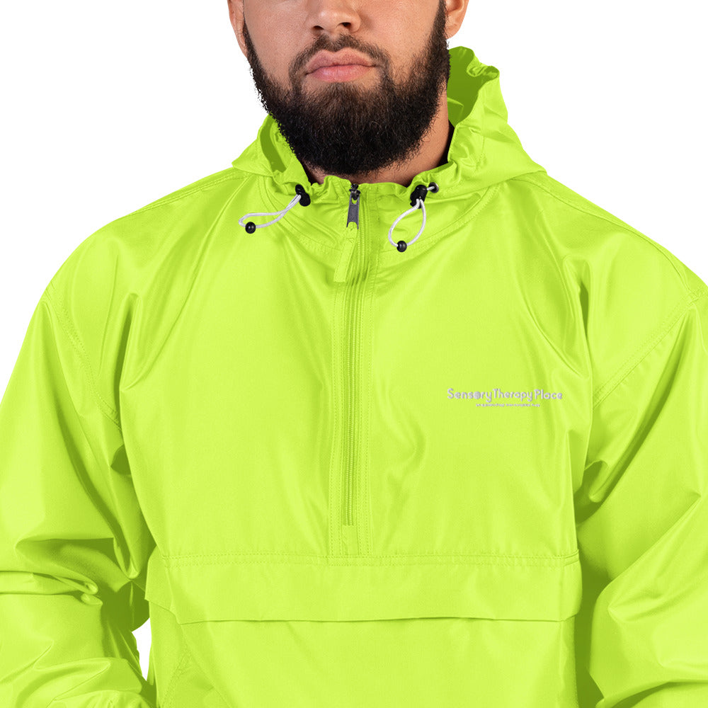 Sensory Therapy - Embroidered Champion Packable Jacket - White logo