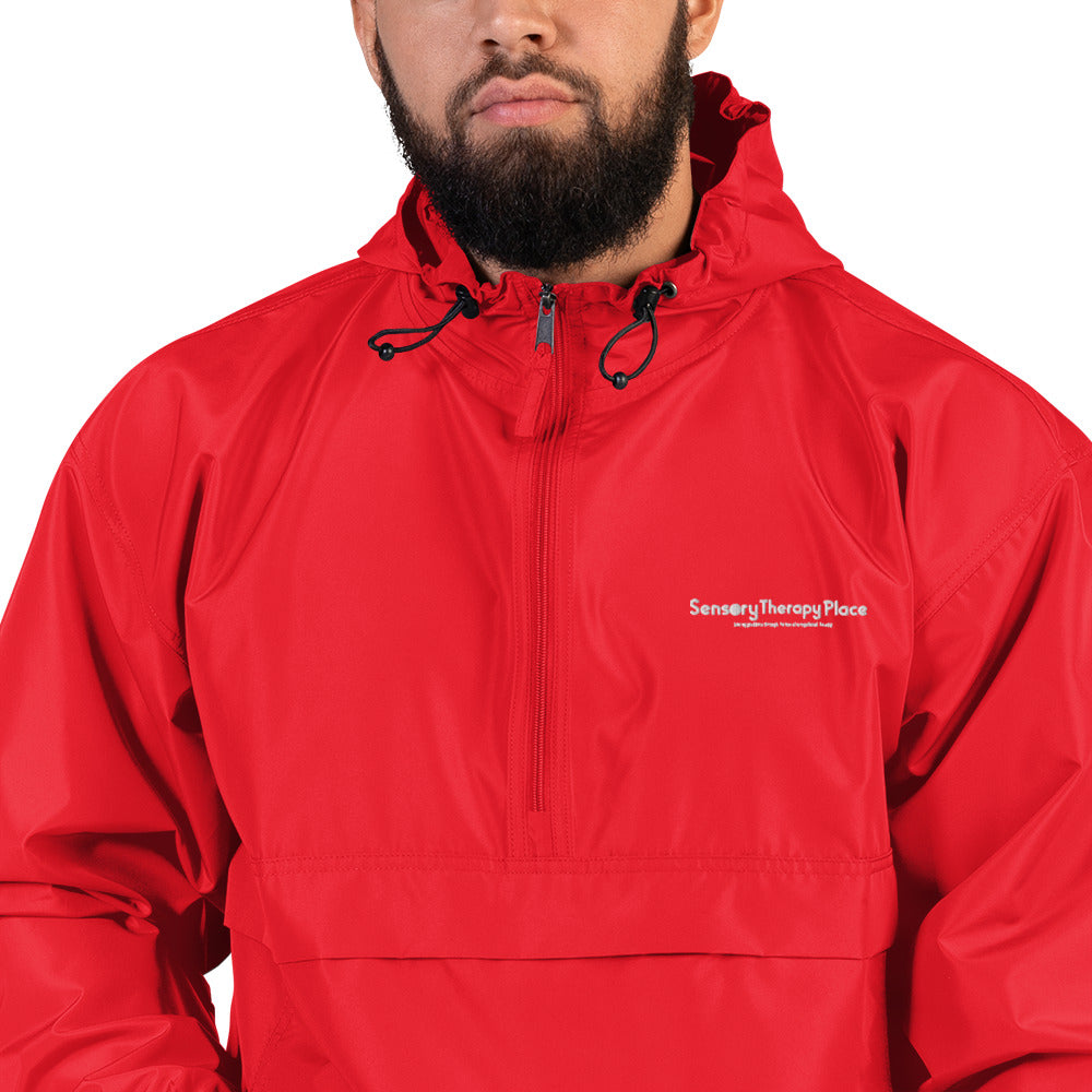 Sensory Therapy - Embroidered Champion Packable Jacket - White logo