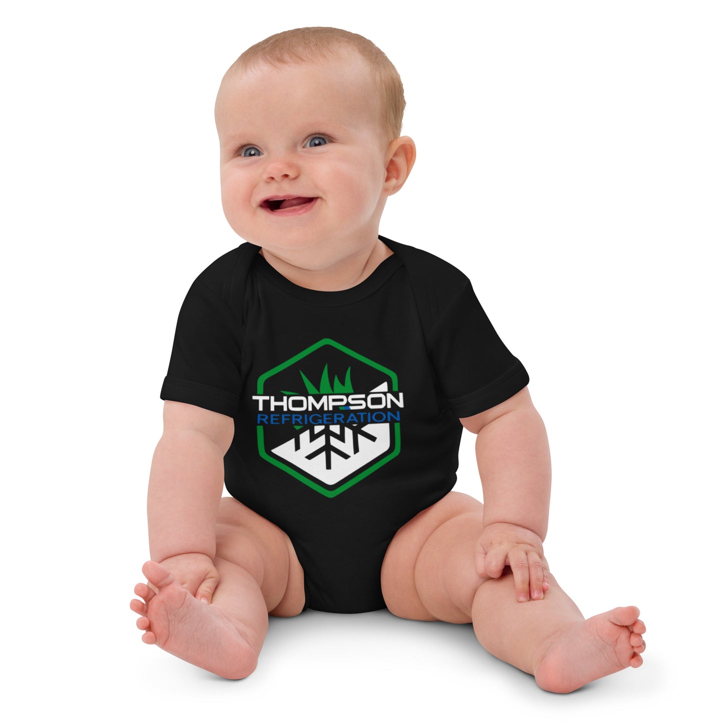 Thompson Refrigeration - #1 Logo - Organic cotton baby bodysuit