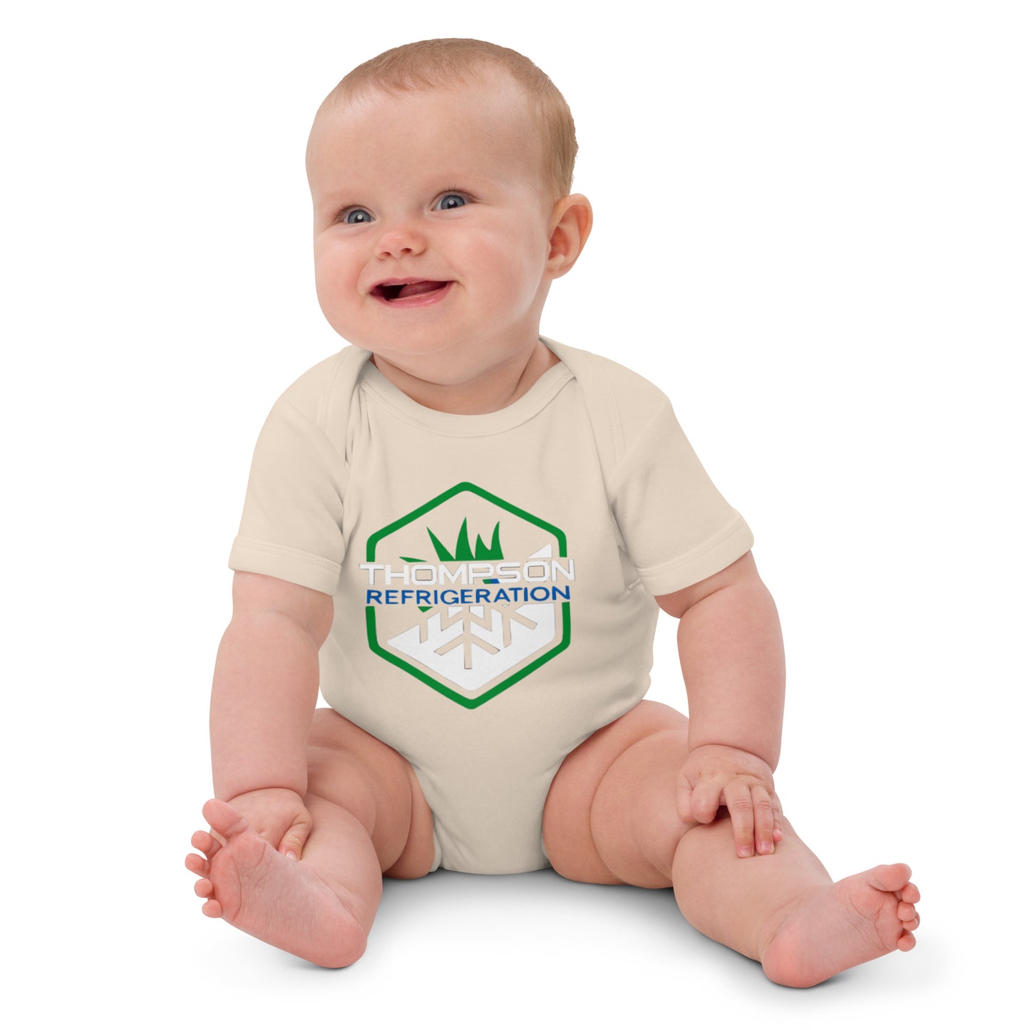 Thompson Refrigeration - #1 Logo - Organic cotton baby bodysuit