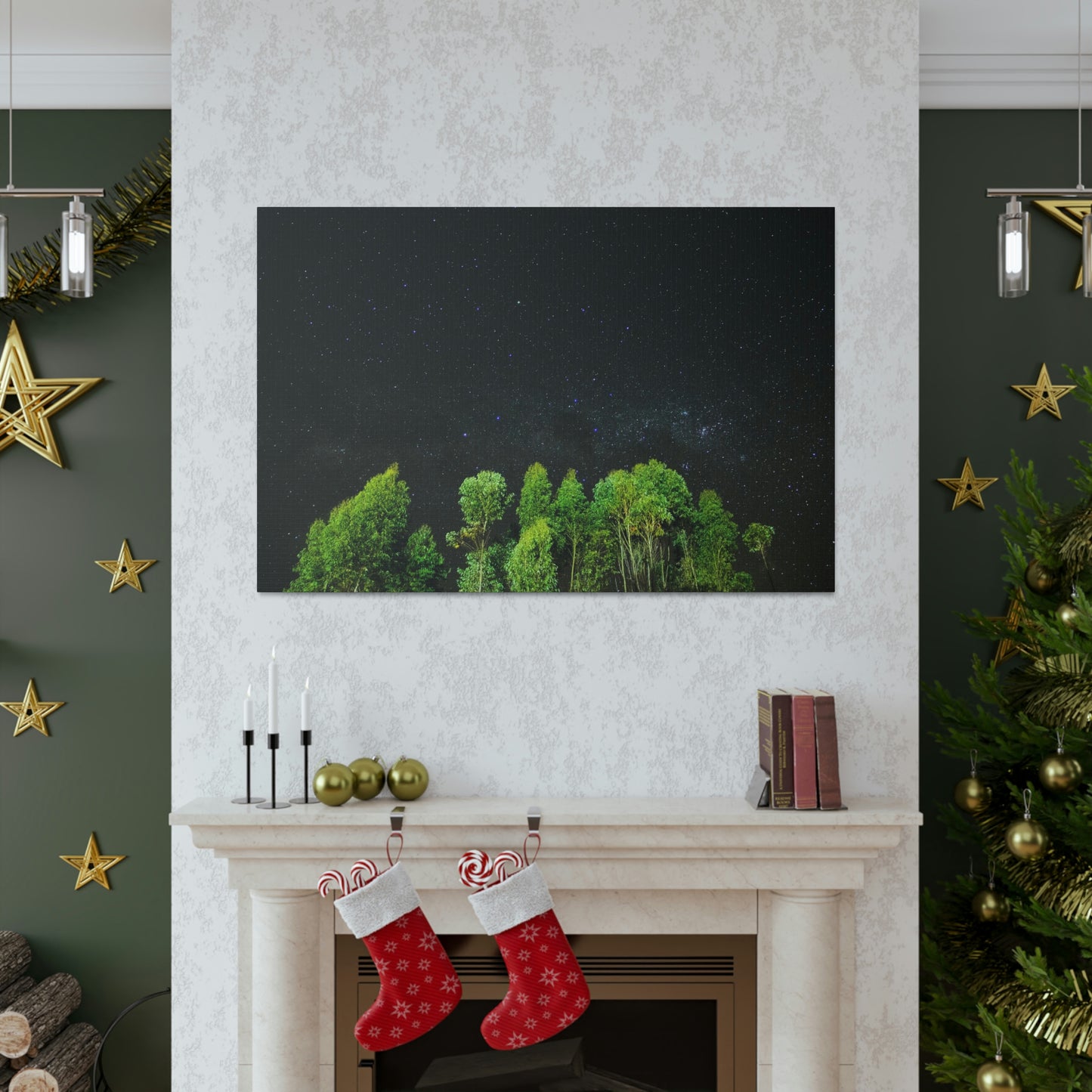 Starry Forest - Star, Forest, Nature - Canvas Gallery Wraps