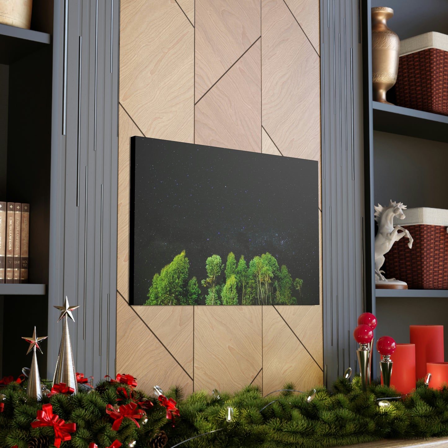 Starry Forest - Star, Forest, Nature - Canvas Gallery Wraps