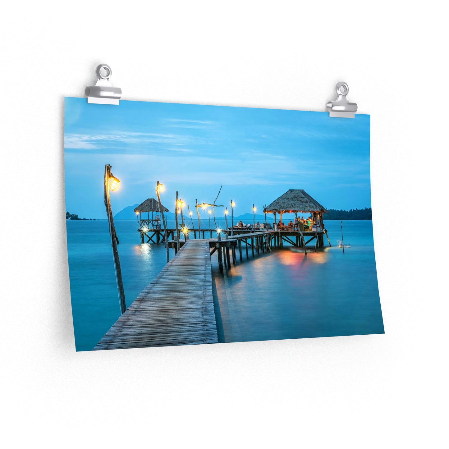 Beautiful Ocean bungalo Matte horizontal posters