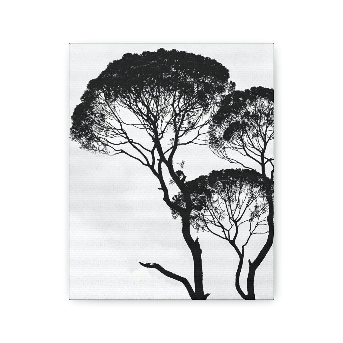 Black and White Trees, Trees, Savannah, Safari - Polyester Canvas