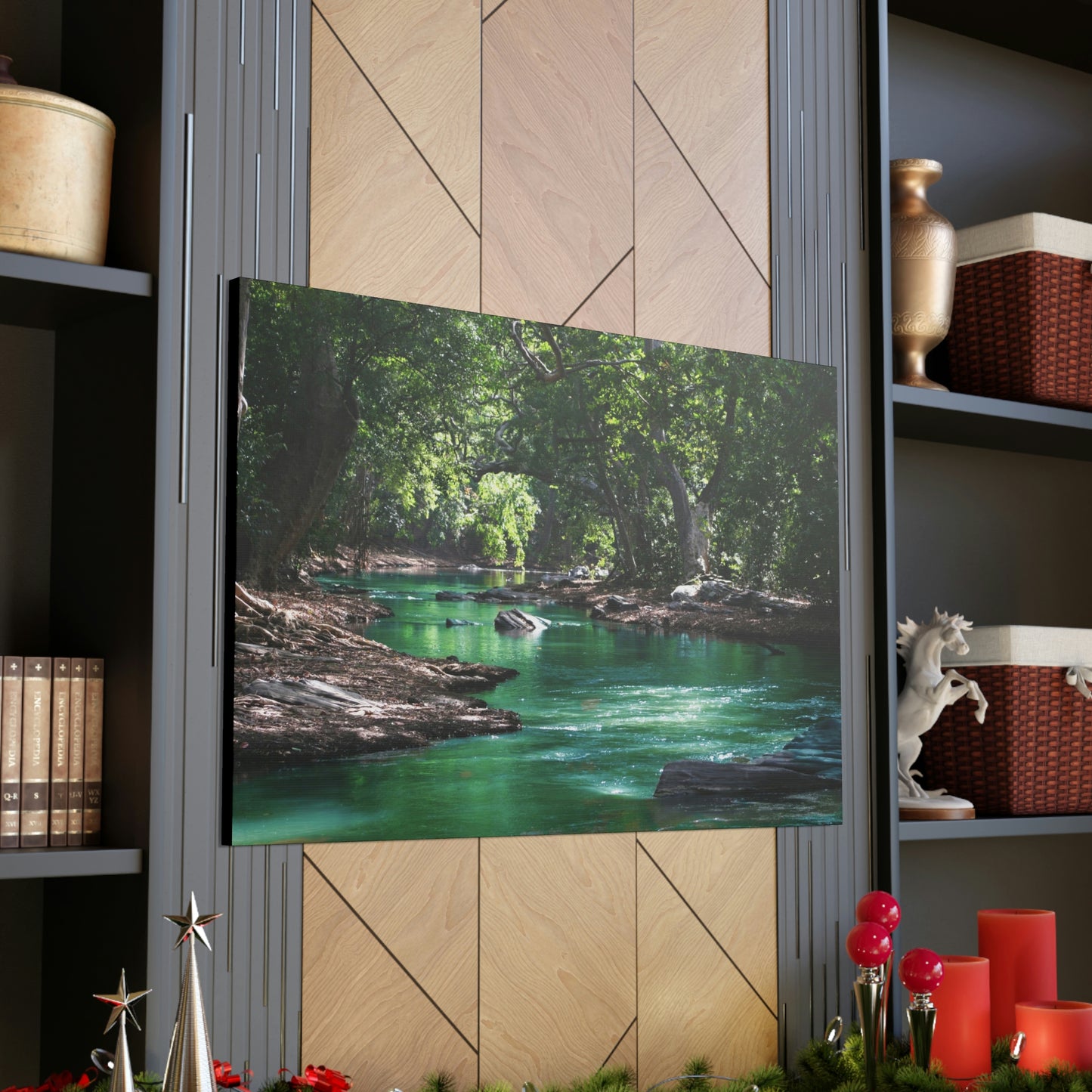 Scenic River - Forest - Canvas Gallery Wraps