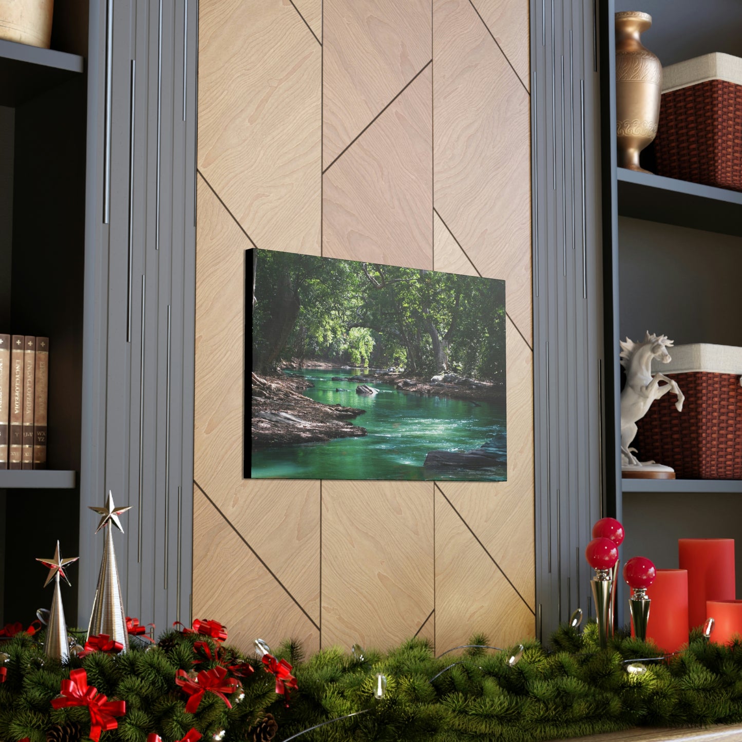 Scenic River - Forest - Canvas Gallery Wraps