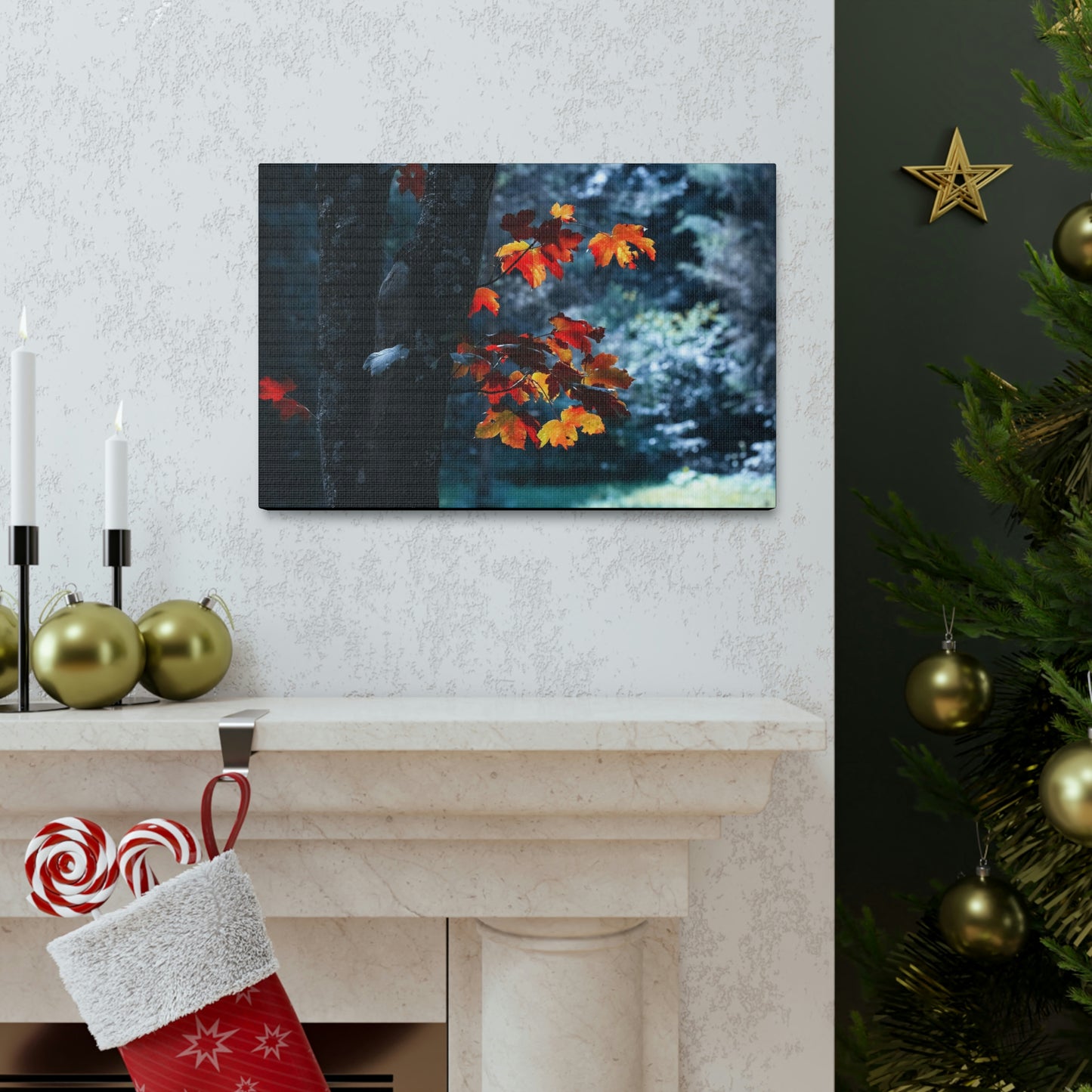 The last Leaves, Fall, Foliage, Nature, Forest - Canvas Gallery Wraps