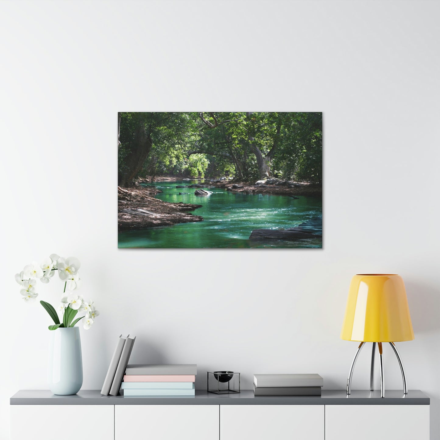 Scenic River - Forest - Canvas Gallery Wraps
