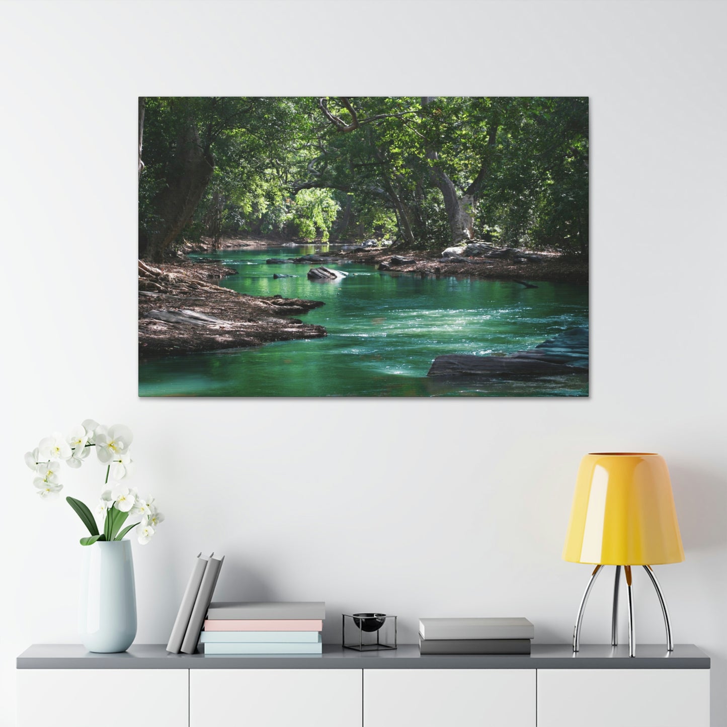 Scenic River - Forest - Canvas Gallery Wraps
