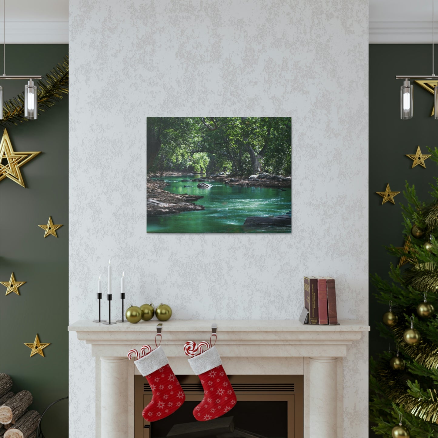 Scenic River - Forest - Canvas Gallery Wraps