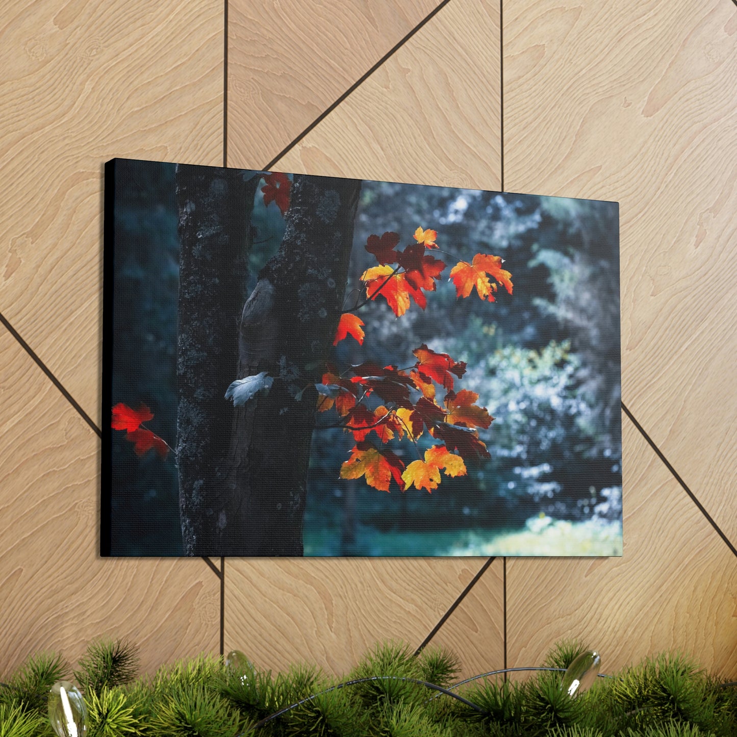 The last Leaves, Fall, Foliage, Nature, Forest - Canvas Gallery Wraps