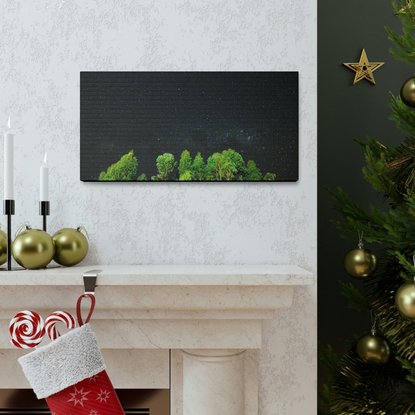 Starry Forest - Star, Forest, Nature - Canvas Gallery Wraps