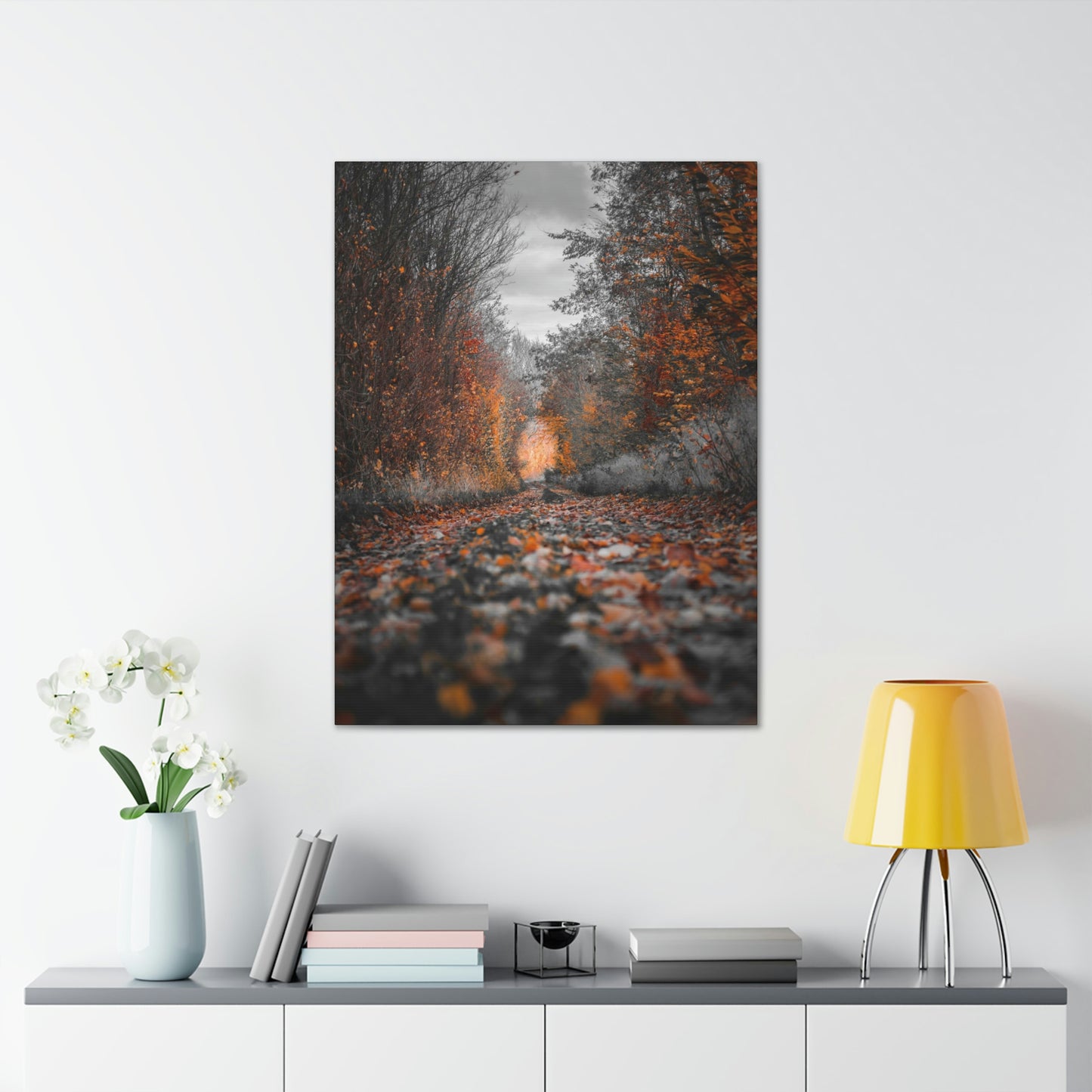Fall road - Foliage, Nature, Forest, Leaves - Canvas Gallery Wraps