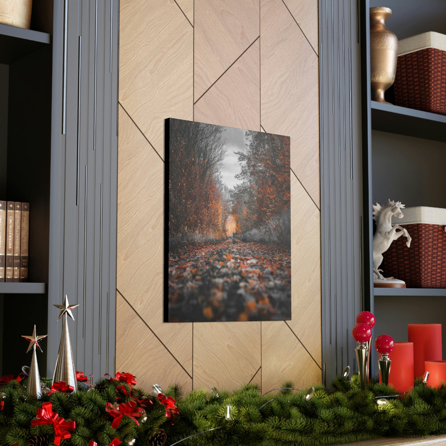 Fall road - Foliage, Nature, Forest, Leaves - Canvas Gallery Wraps