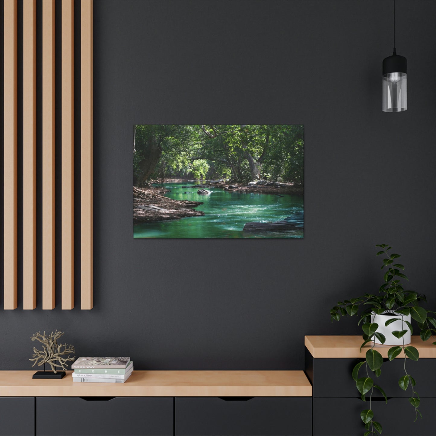 Scenic River - Forest - Canvas Gallery Wraps