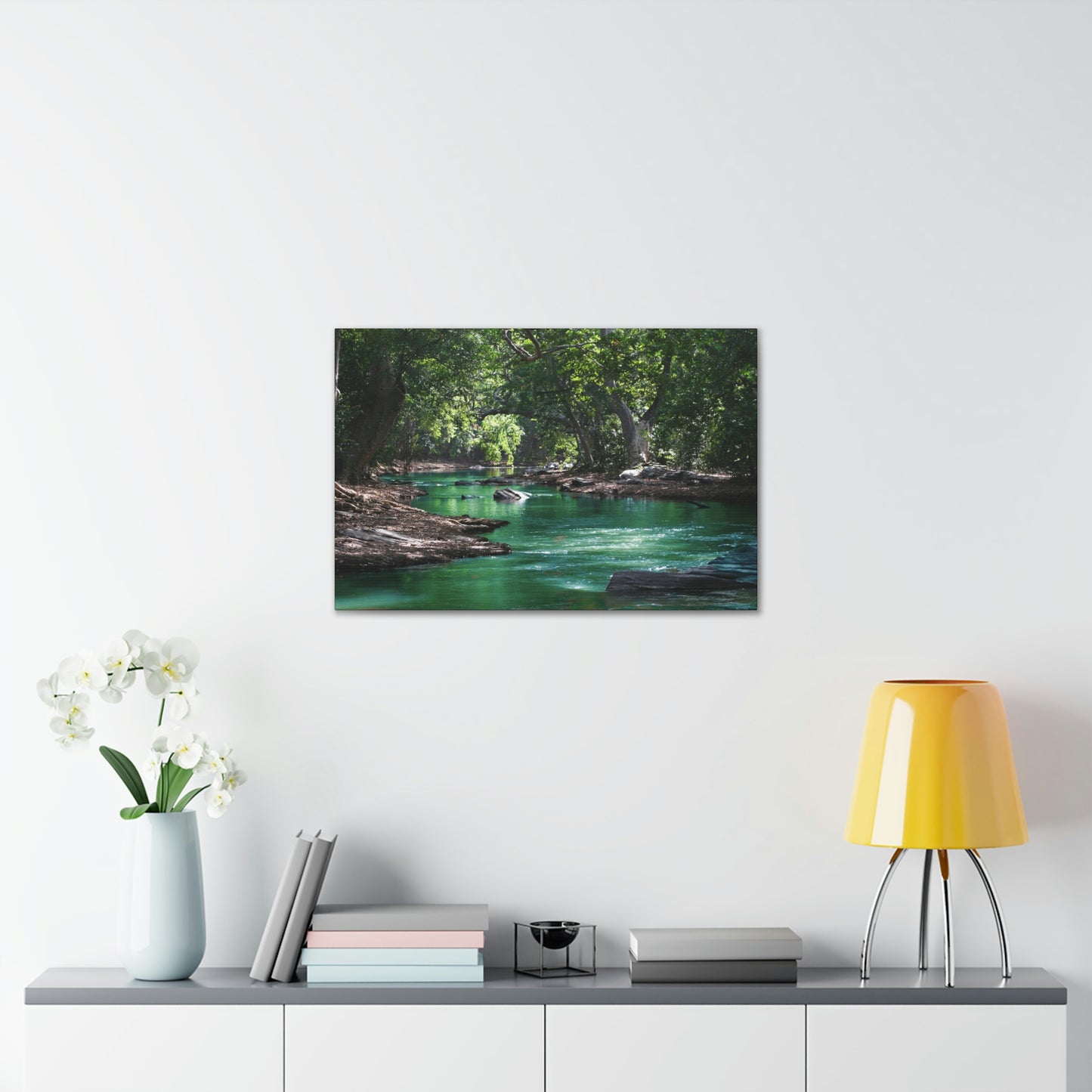 Scenic River - Forest - Canvas Gallery Wraps