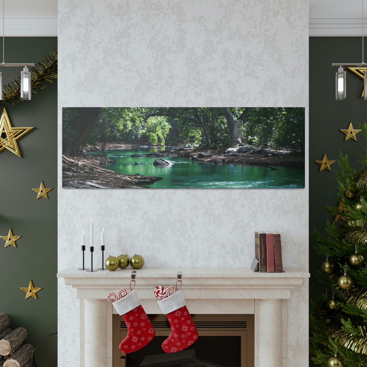 Scenic River - Forest - Canvas Gallery Wraps
