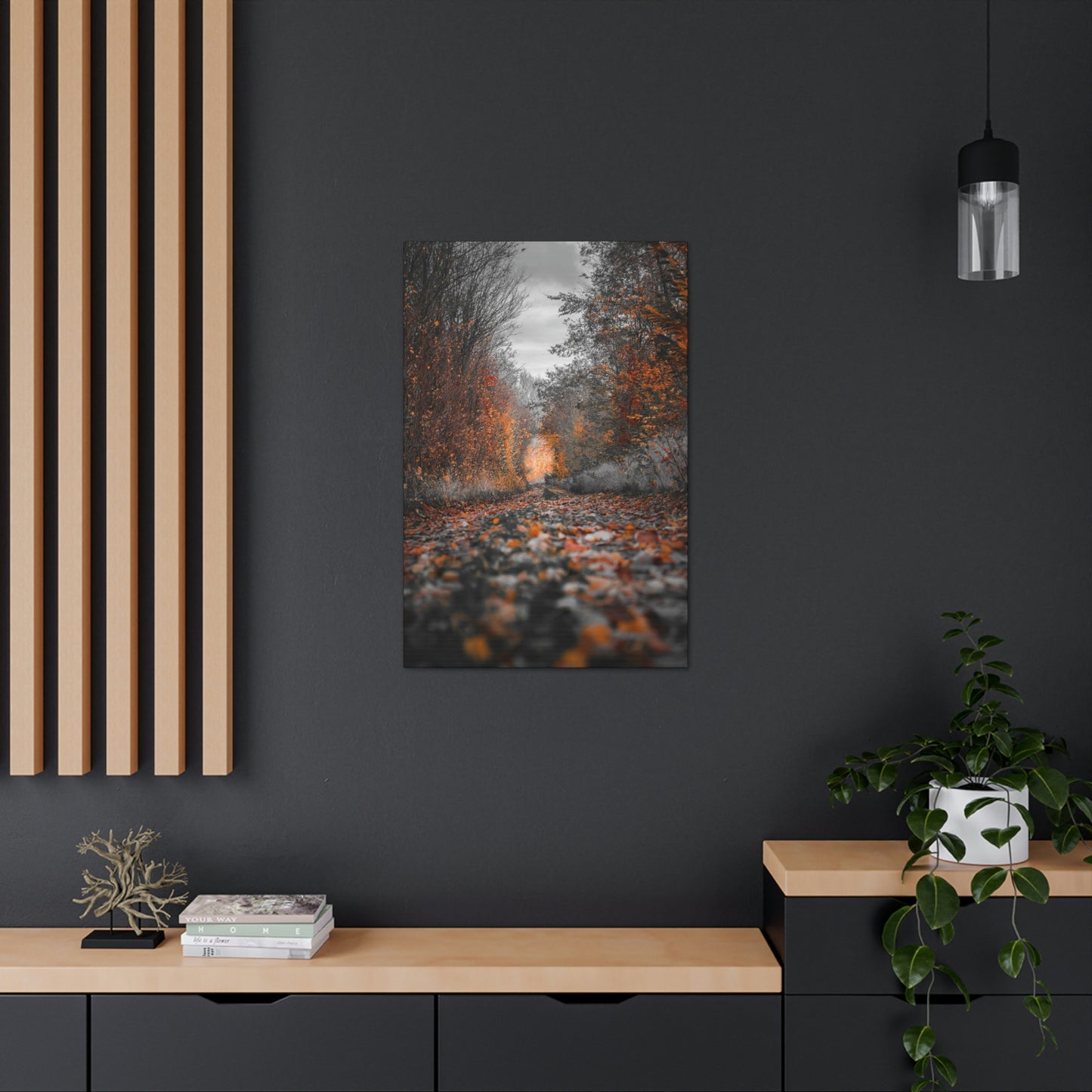 Fall road - Foliage, Nature, Forest, Leaves - Canvas Gallery Wraps