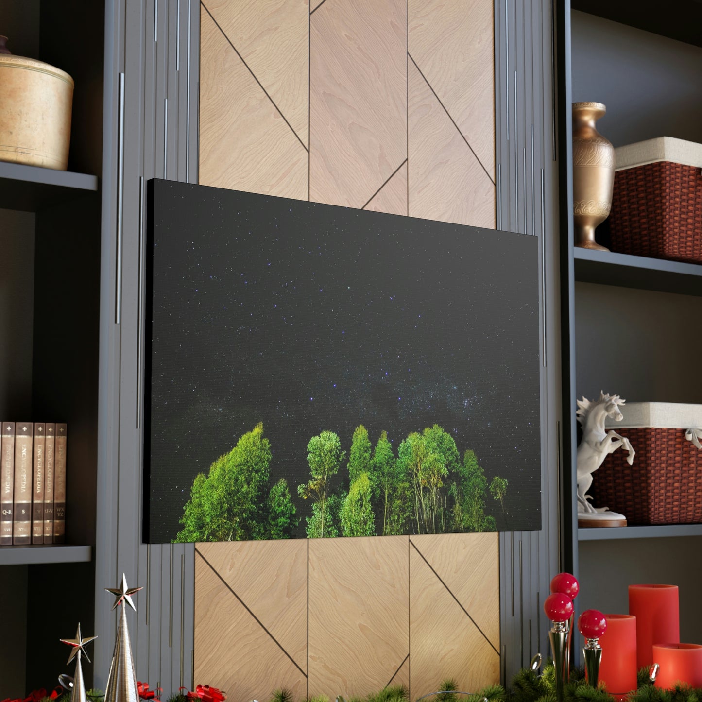 Starry Forest - Star, Forest, Nature - Canvas Gallery Wraps
