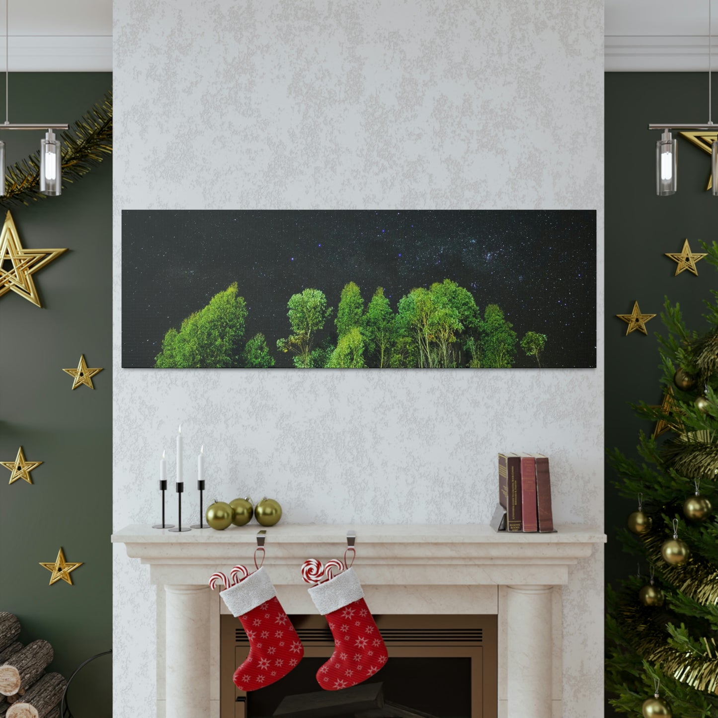 Starry Forest - Star, Forest, Nature - Canvas Gallery Wraps