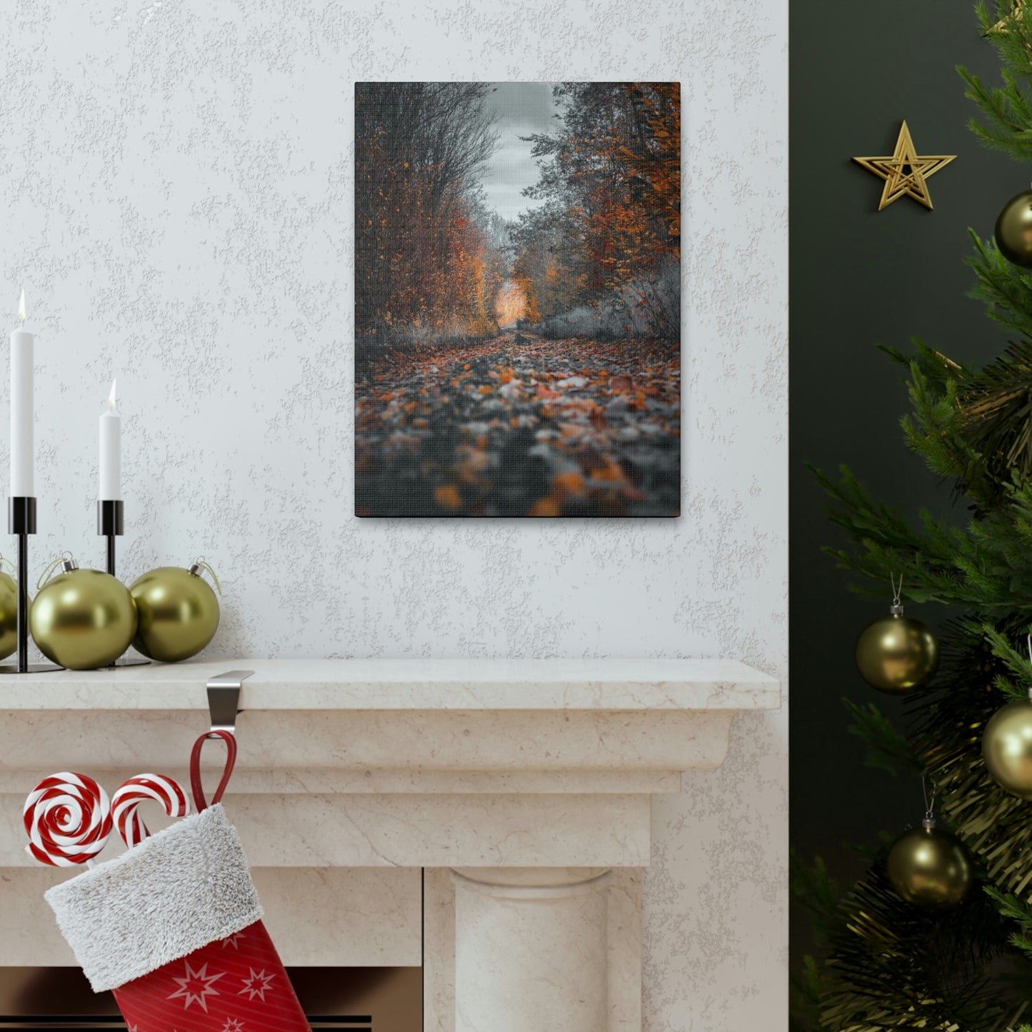 Fall road - Foliage, Nature, Forest, Leaves - Canvas Gallery Wraps