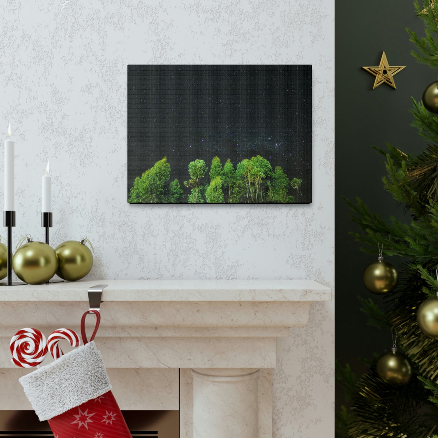 Starry Forest - Star, Forest, Nature - Canvas Gallery Wraps