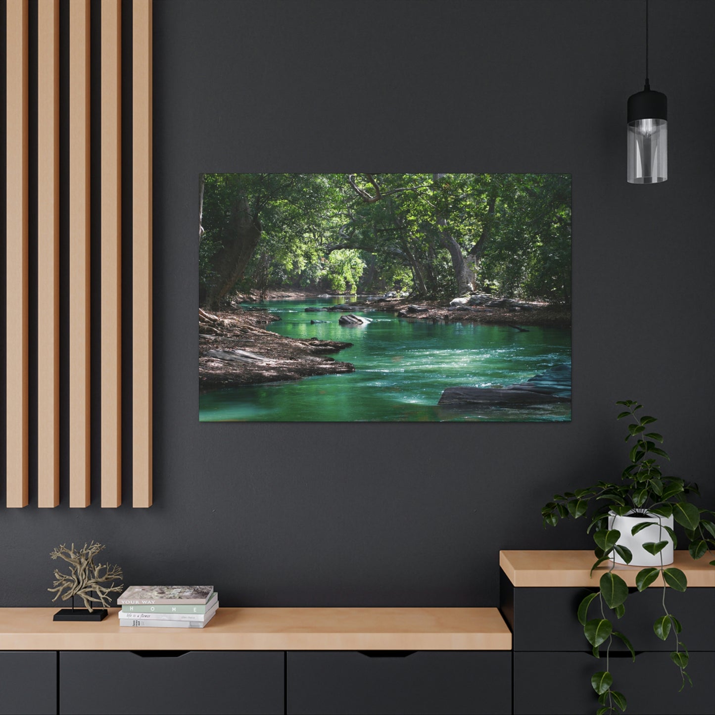Scenic River - Forest - Canvas Gallery Wraps