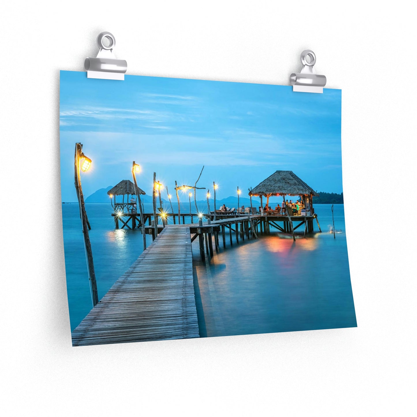 Beautiful Ocean bungalo Matte horizontal posters