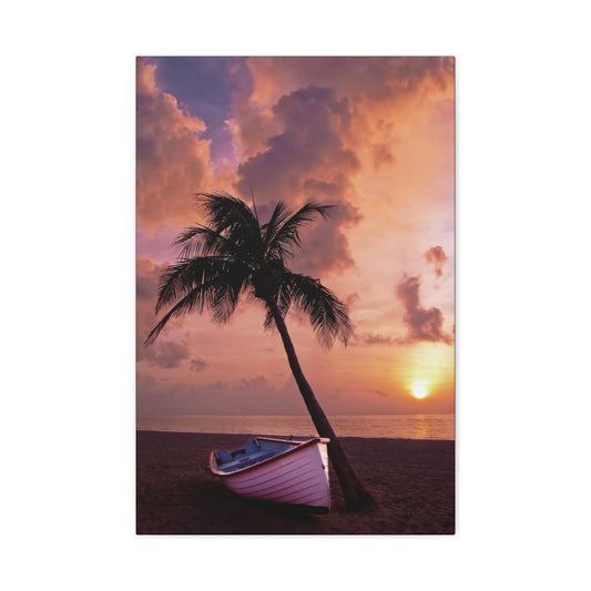 Beach Sunset Polyester Canvas