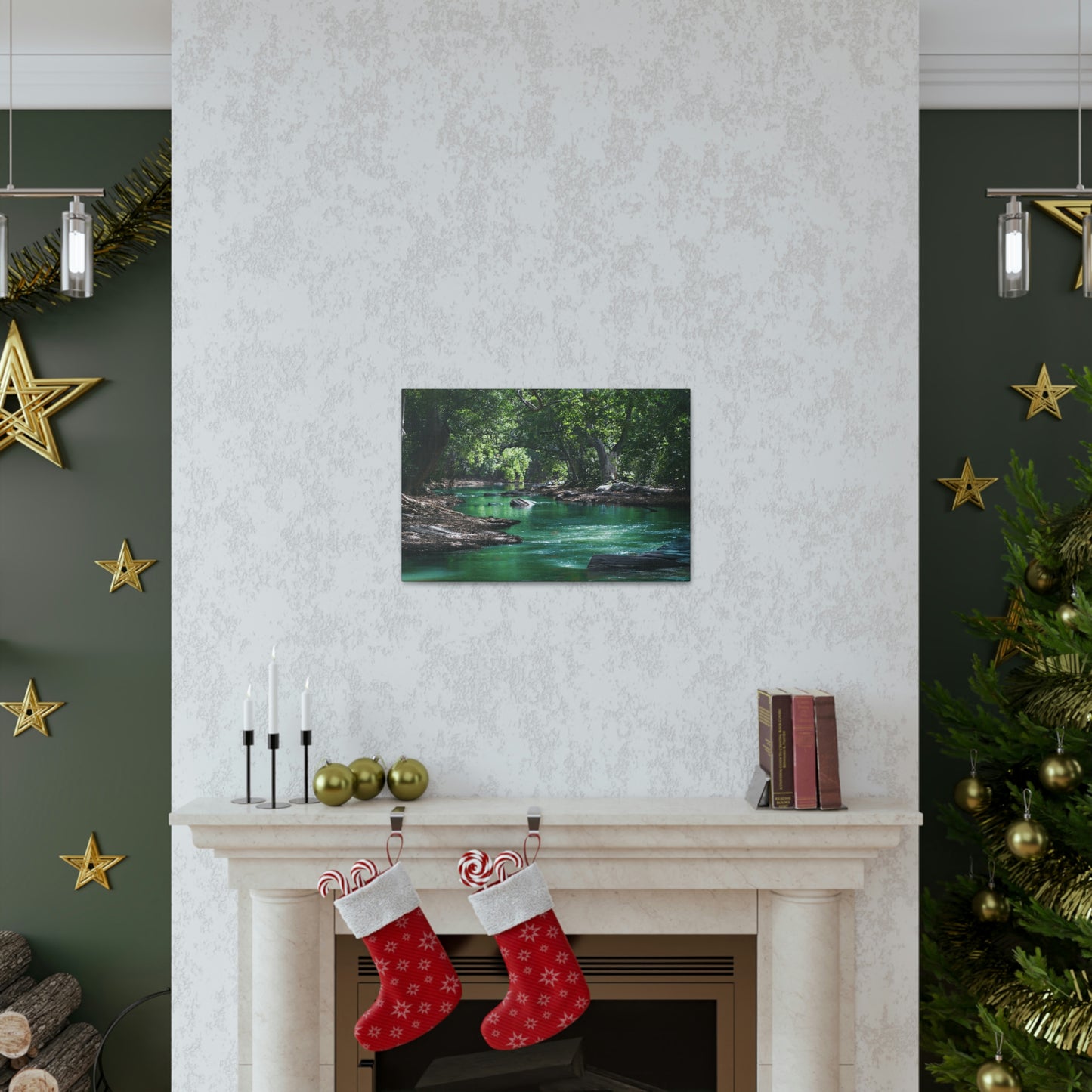 Scenic River - Forest - Canvas Gallery Wraps