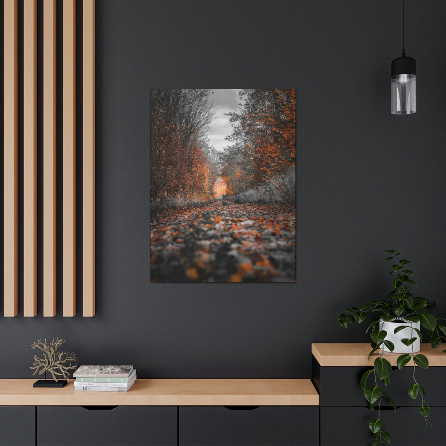 Fall road - Foliage, Nature, Forest, Leaves - Canvas Gallery Wraps