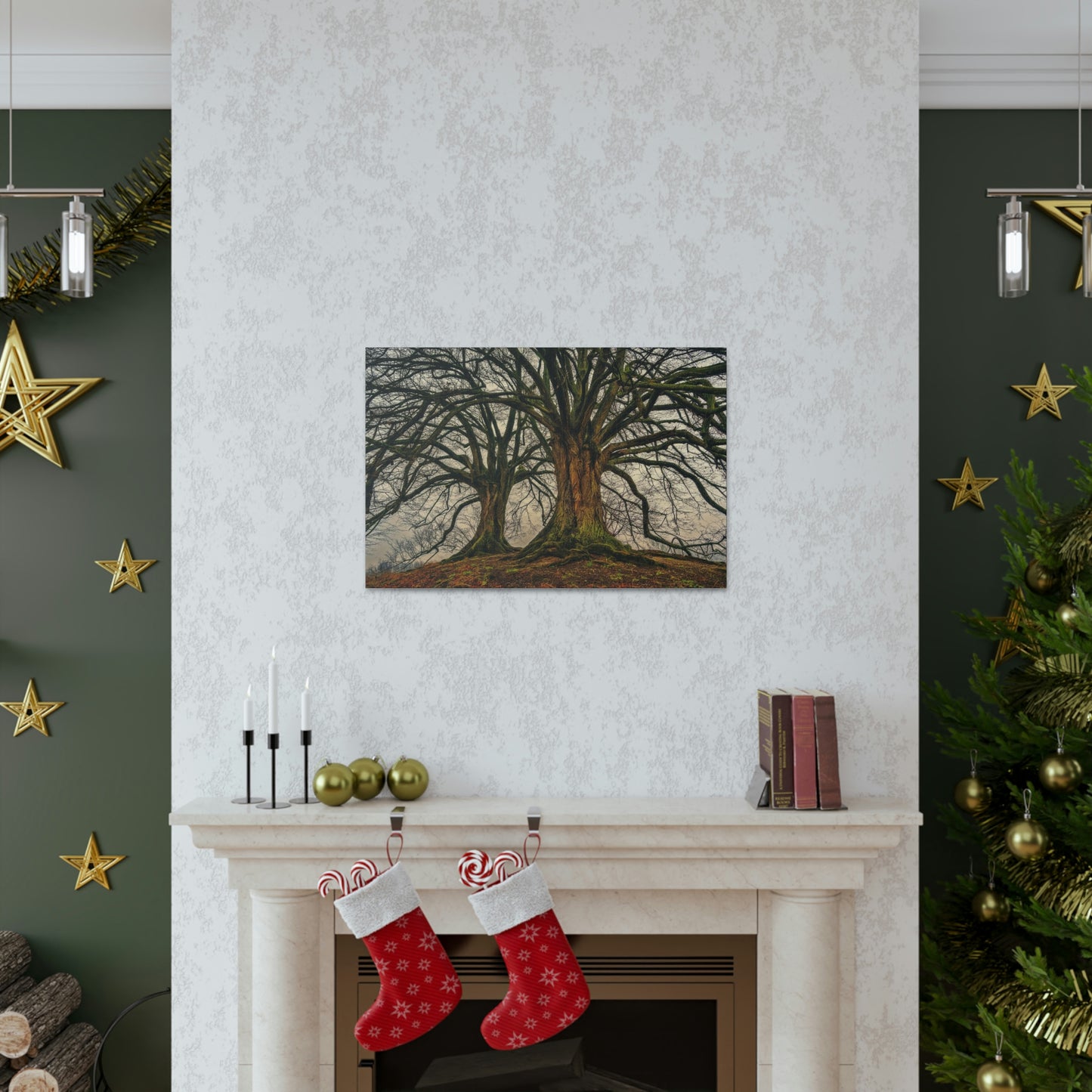 Dark Trees - Nature, Trees, Dark Canvas Gallery Wraps
