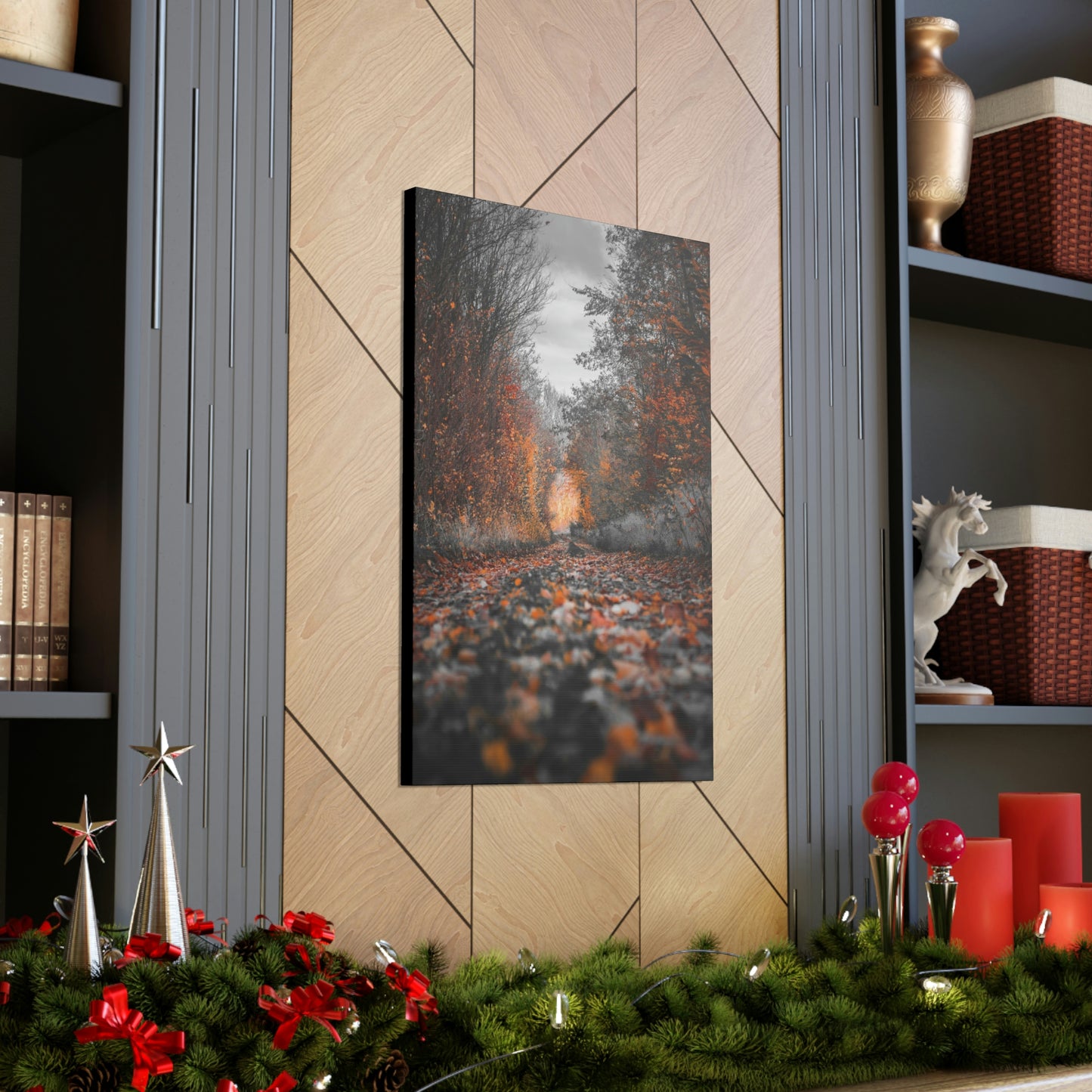 Fall road - Foliage, Nature, Forest, Leaves - Canvas Gallery Wraps