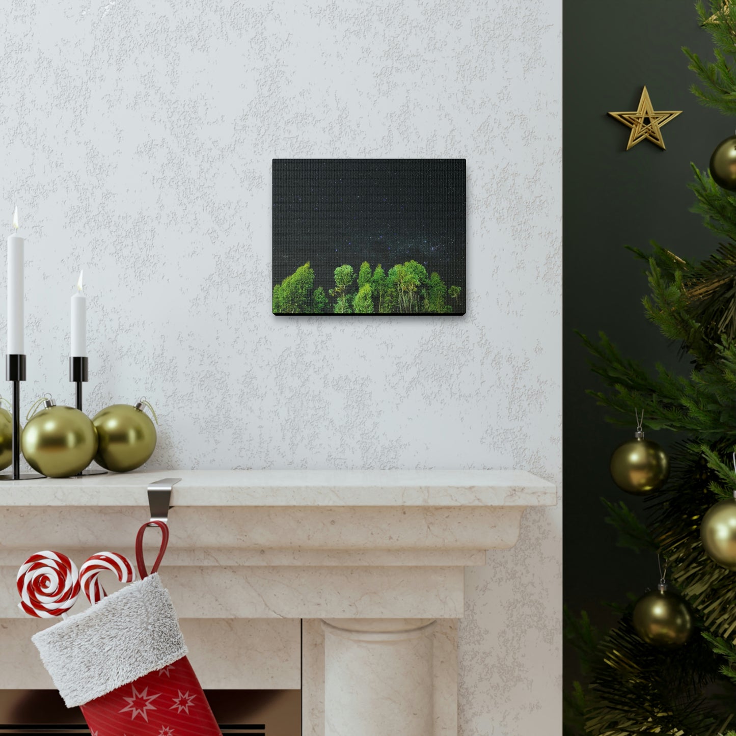 Starry Forest - Star, Forest, Nature - Canvas Gallery Wraps