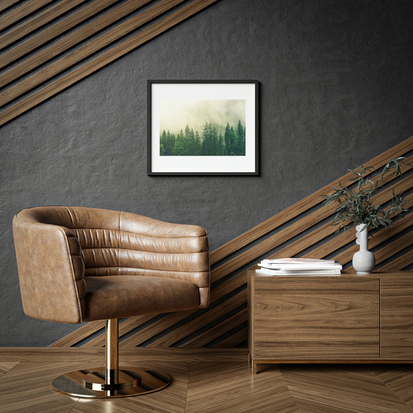 Foggy Forest - Framed Posters, Matte