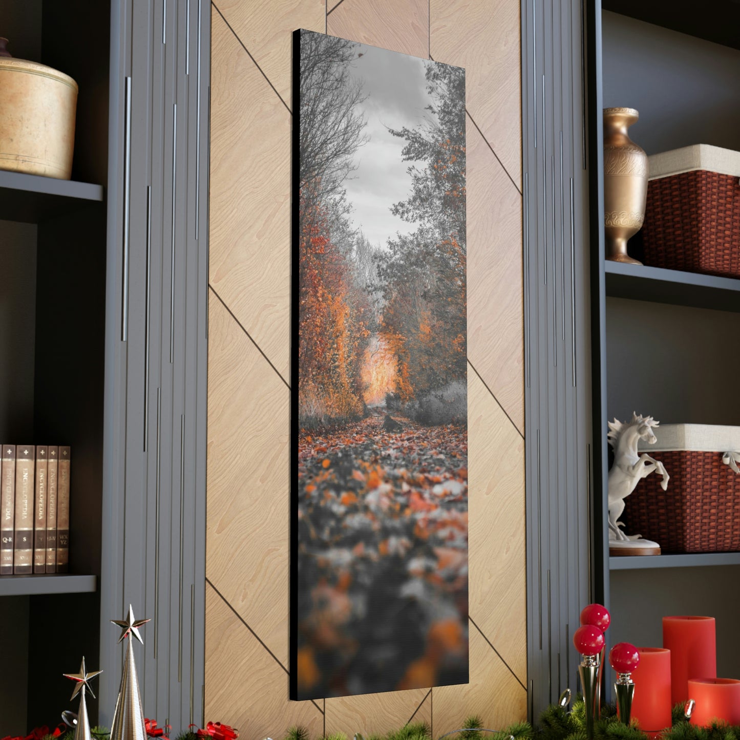 Fall road - Foliage, Nature, Forest, Leaves - Canvas Gallery Wraps