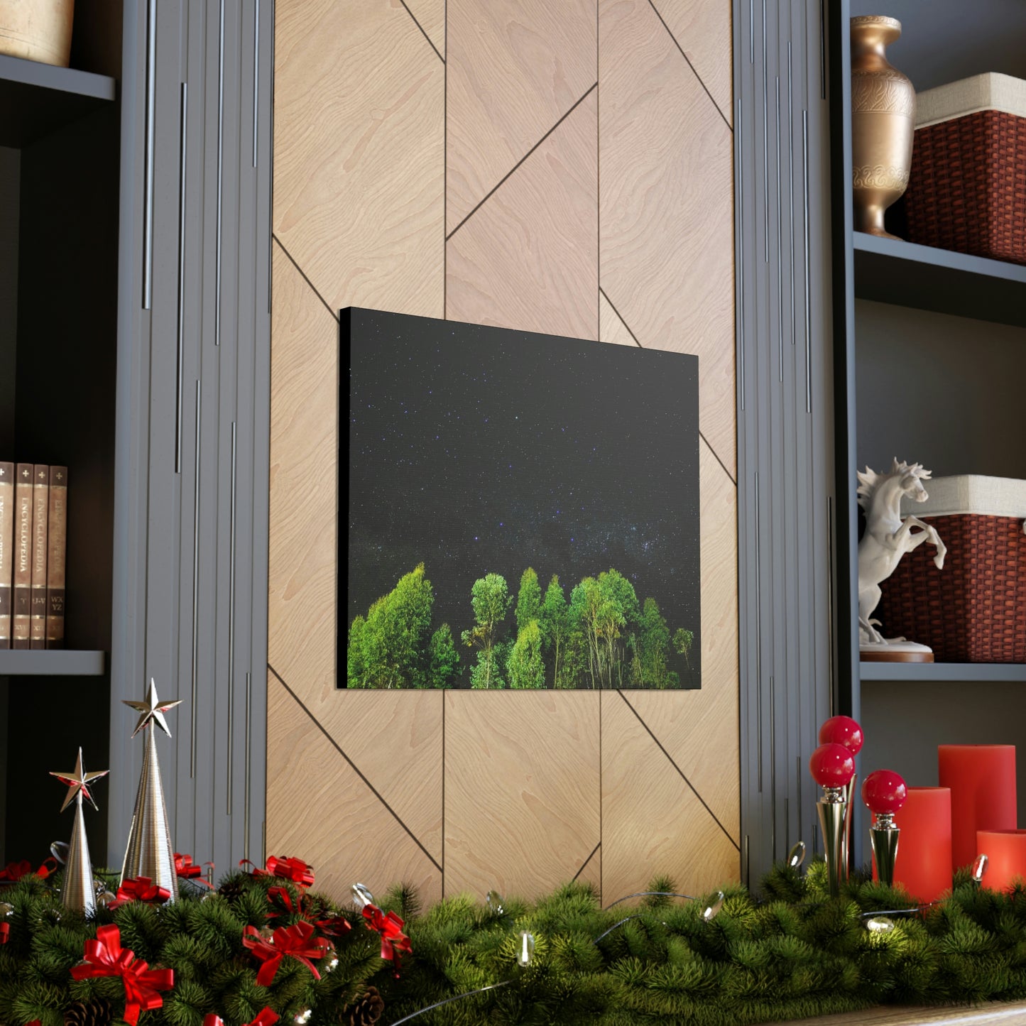 Starry Forest - Star, Forest, Nature - Canvas Gallery Wraps