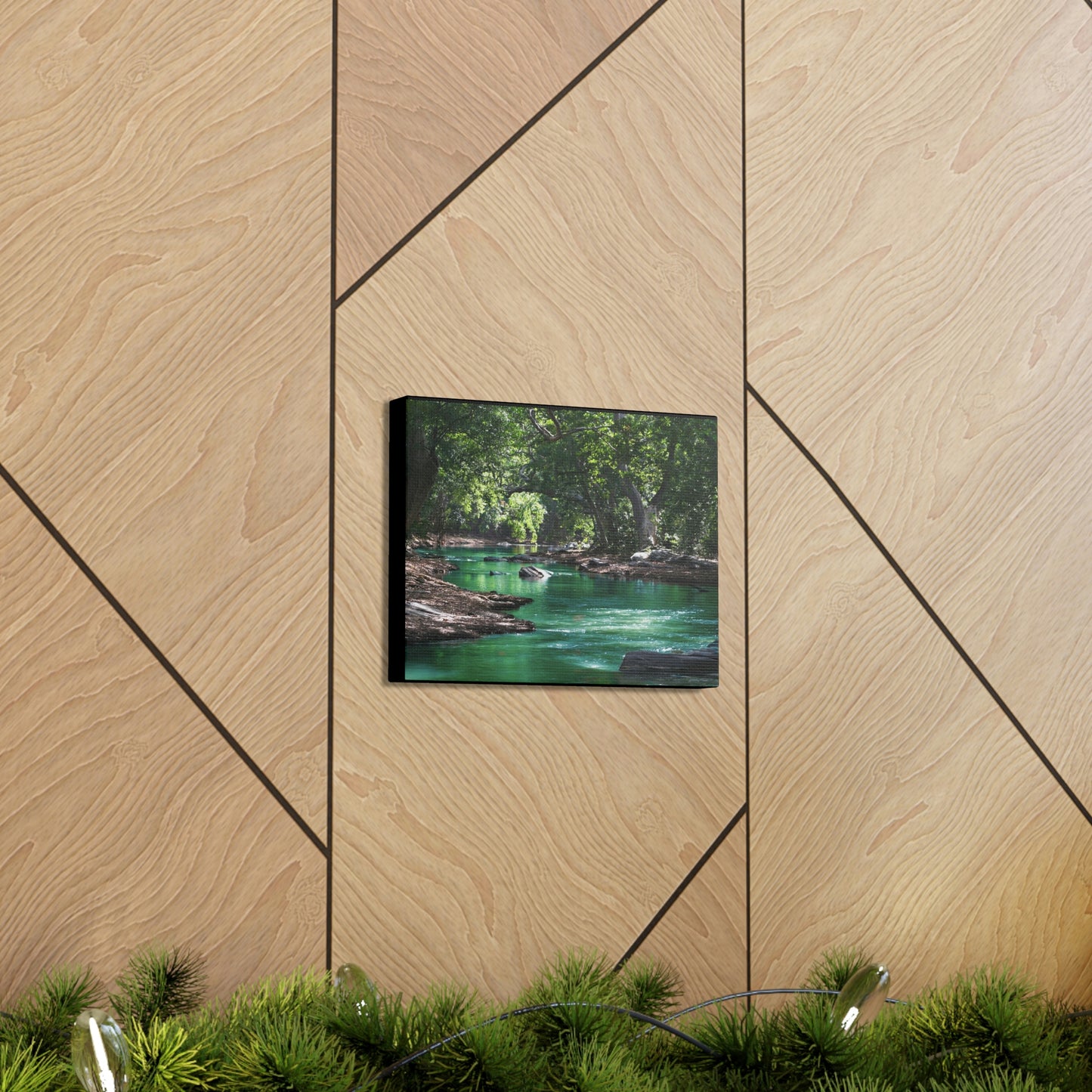 Scenic River - Forest - Canvas Gallery Wraps